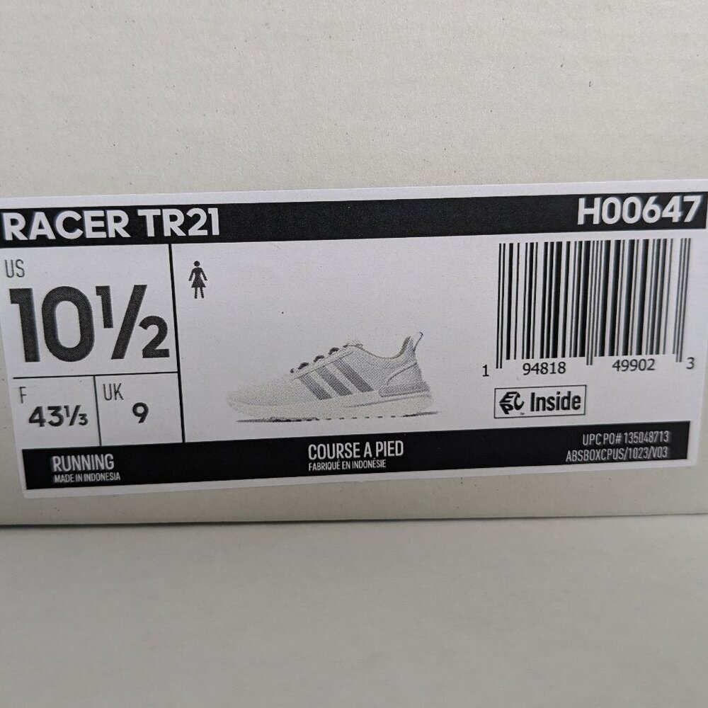 Adidas Racer TR21 Shoes Women's Size 10.5 Cloud White/Silver Sneaker NWT - Picture 7 of 13